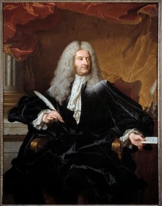 Porträt von Louis Germain de Chauvelin (1685-1762), Marquis de Grosbois, Staatssekretär für auswärtige Angelegenheiten und Siegelbewahrer. Gemälde von Hyacinthe Rigaud (1727) von Hyacinthe Francois Rigaud