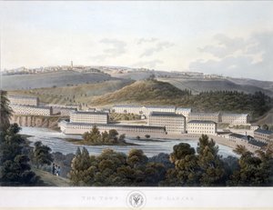 Die Stadt Lanark, aus Ansicht von Schottland, 1824-25 von I after Clark