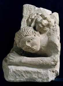 Mann von einem Löwen angegriffen, Fragment aus Osuna (Urso), Spanien von Iberian School