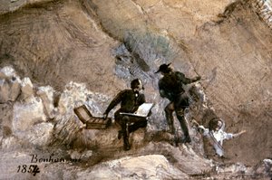 Ignace Francois Bonhomme malt im Freien von Ignace Francois Bonhomme