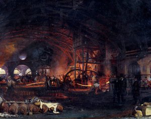 Industrielle Revolution: „La grande forge de Fourchambault“ (Detail) von Ignace Francois Bonhomme