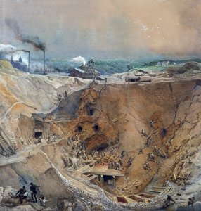 Tagebau bei Vieille Montagne, Saône-et-Loire, ca. 1854 von Ignace Francois Bonhomme