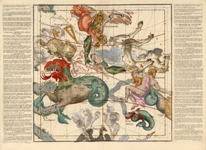 Frühlingsäquinoktium, Tafel 2 aus Globi coelestis in tabulas planas redacti descriptio, veröffentlicht 1674 (handkolorierter Stich) von Ignace Gaston Pardies