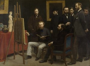 Ein Atelier in Les Batignolles, 1870 von Ignace Henri Jean Fantin Latour