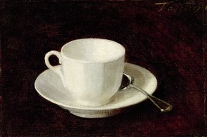 Weiße Tasse und Untertasse, 1864 von Ignace Henri Jean Fantin Latour