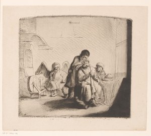 Heilung der Augen von Tobit von Ignace Joseph de Claussin (attributed to)