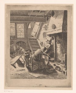 Pfannkuchenbäckerin mit Mann und Kindern von Ignace Joseph de Claussin (attributed to)