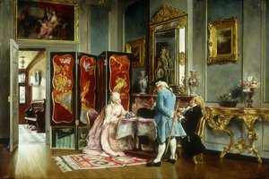 Figuren in einem eleganten Innenraum