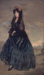 Frau mit Mantilla, Blumen und Fächer von Ignacio Zuloaga y Zabaleta