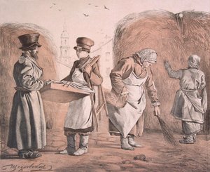 Straßenhändler von Pasteten und Kutscher aus der Serie Das sind unsere Leute, 1842 von Ignati Stepanovich Shchedrovsky
