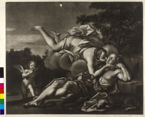 Selene und Endymion (Mezzotinto von Ignatius Unterberger)