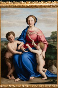 Die Jungfrau Maria mit dem Jesuskind und dem kleinen Johannes von Il  Sassoferrato