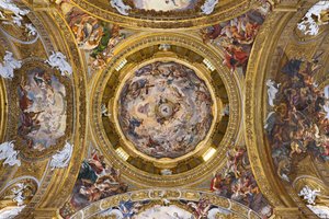 Paradies lobt Jesus und die Pendentifs mit Propheten, Evangelisten und Kirchenlehrern