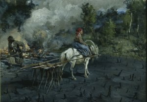 Bodenbearbeitung für Leinsamen in der Region Wologda, 1873 von Illarion Mikhailovich Pryanishnikov