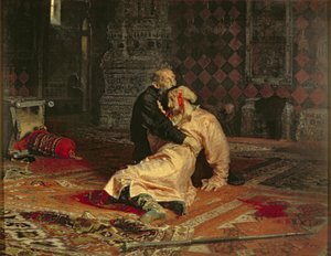 Iwan der Schreckliche und sein Sohn am 16. November von Ilya Efimovich Repin