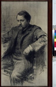 Porträt des Malers Valentin Aleksandrovitch Serov (1865-1911) - Zeichnung von Ilya Yefimovich Repin (1844-1930)