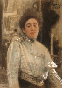 Porträt von Alexandra Pavlovna Botkina 1867-1959, 1901 von Ilya Efimovich Repin