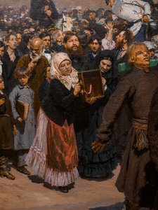 Religiöse Prozession in der Provinz Kursk (Detail) von Ilya Efimovich Repin