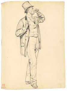 Studie für "Ein Pariser Café": Stehender Mann mit erhobenem Arm, ca. 1872-1875 von Ilya Efimovich Repin