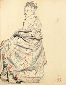 Studie für "Ein Pariser Café": Studie eines Kleides für eine sitzende Frau, ca. 1872-1875 von Ilya Efimovich Repin