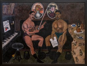 Selbstporträt und Porträt von Pyotr Konchalovsky von Ilya Ivanovich Mashkov
