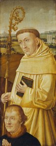 Heiliger Bernhard mit Stifter [Vorderseite] von Imitator of Flemish 15th Century