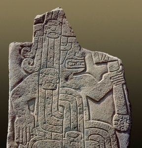 Inka-Zivilisation: Relief, das einen Krieger darstellt (Stein)