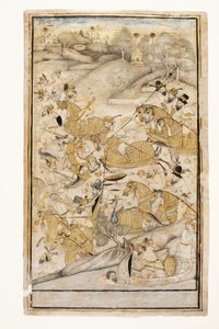 Eine Schlacht, die von Europäern gekämpft wird, ca. 1700 von Indian School