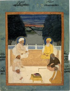 Sechs Sufi-Heilige auf einer Terrasse sitzend; Khvaja Mu