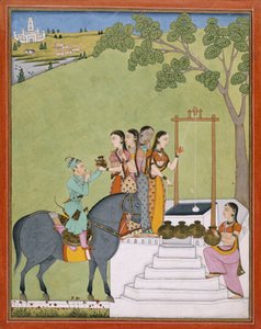 Ein Prinz an einem Brunnen, ca. 1780 von Indian School