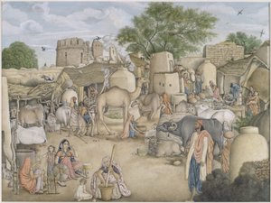 Straßenszene im Dorf Raniya, ca. 1816-20