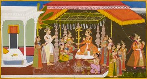 Brahmadatta stellt die Schönheit von König Kushas Töchtern wieder her, zur Freude des Königs von Indian School