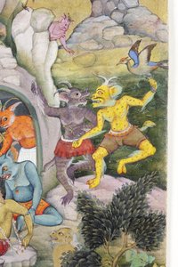 Dämonen in einer wilden Landschaft, ca. 1600 von Indian School