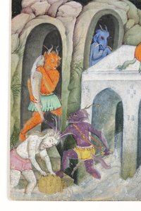 (Detail) Dämonen in einer wilden Landschaft, ca. 1600 von Indian School