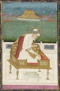 Kaiser Aurangzeb; Rückseite: kalligraphisches Panel, abgelöstes Albumblatt mit Malerei von Indian School