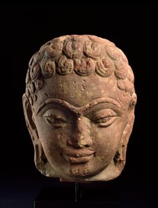 Kopf eines Jain-Tirthankara, Mathura-Region, Kushan-Periode, 3.-4. Jahrhundert n. Chr. von Indian School