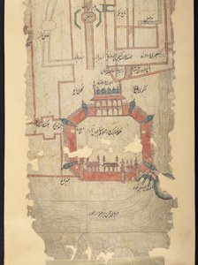 Fort von Delhi und das Gebiet im Norden, Abschnitt aus einer Schriftrolle, die 