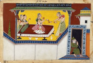 Kaikeyi, König Dasarathas zweite Königin, belohnt die bucklige Dienerin Manthara von Indian School