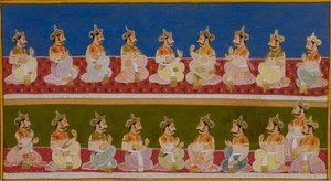 König Janaka teilt die Genealogie seiner Dynastie während der Verlobungszeremonie von Indian School
