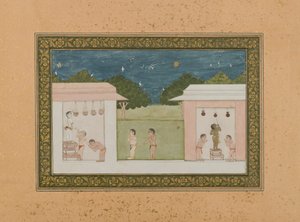 Krishna stiehlt Quark, ca. 1775 von Indian School