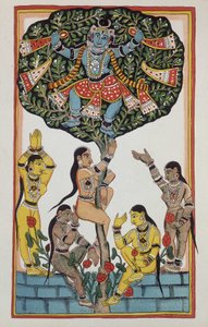 Krishna und 5 Göttinnen von Indian School