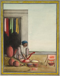 Mann färbt Stoff, frühe 1830er Jahre
