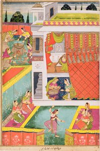 Miniaturmalerei zur Feier der Geburt eines Kindes, möglicherweise Aurangabad, Deccan