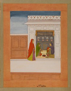 Monat Pausha, Seite aus einer Baramasa-Serie, ca. 1750 von Indian School