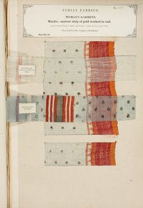 Musselinprobe aus Ganham, gekauft in Madras, aus The Collection of the Textile Manufacturers of India, von John Forbes Watson, veröffentlicht 1866 von Indian School
