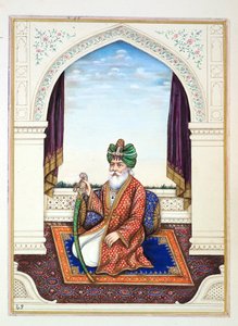 Nawab Mozaffir Khan (Multani), aus Das Königreich Punjab, seine Herrscher und Häuptlinge, Band II, ein Band mit 30 Aquarellstudien eines unbekannten indischen Künstlers, ca. 1840