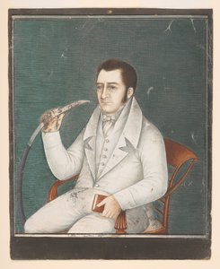 Porträt von George Potter, der eine Wasserpfeife raucht, um 1828 von Indian School