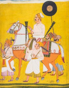 Porträt eines Mannes zu Pferd, möglicherweise Maharaja Jai Singh II