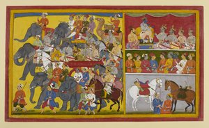 Rāma und Brüder reisen nach Ayodhyā, beraten sich mit Vibhīṣaṇa und einem Weisen von Indian School