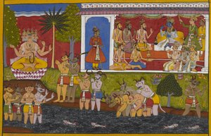 Rāma hört von Agastya die Ursprünge der rākṣasas, beginnend mit Prajāpati